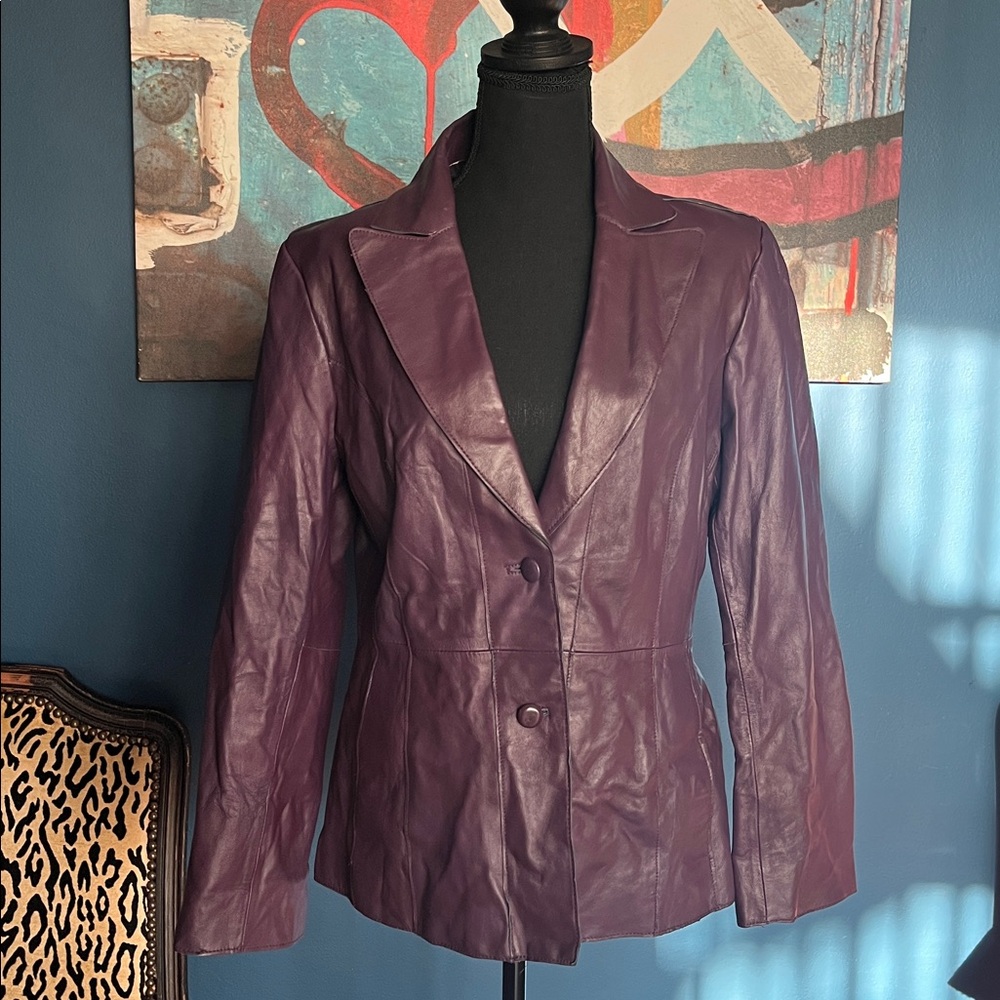 Pamela McCoy Leather Blazer